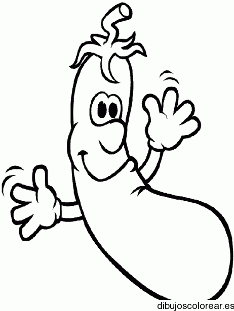 Dibujo de una berenjena sonriendo
