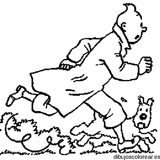Dibujo de Tin Tin corriendo