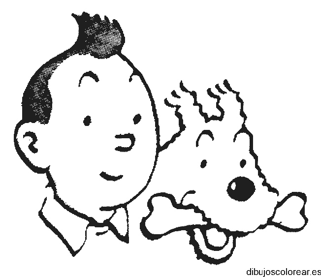 Dibujo de Tin Tin y Milú