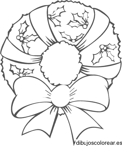 Dibujo de una corona navideña