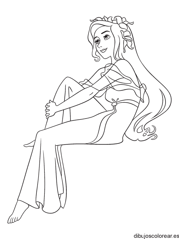 Dibujo de Encantada pensando