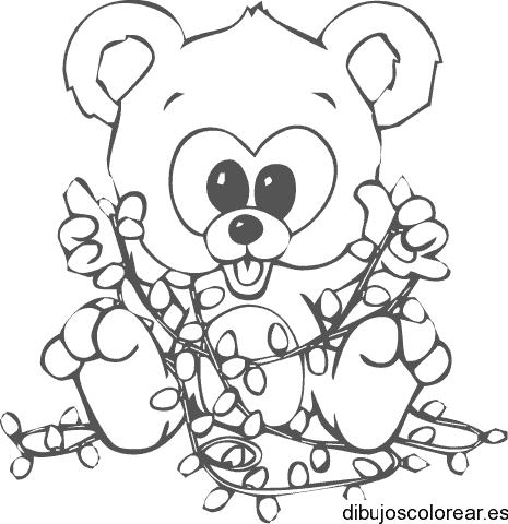 Dibujo de un osito con luces