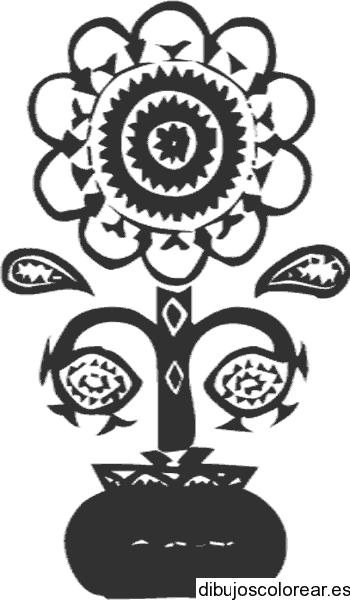 Dibujo de una margarita en un jarrón