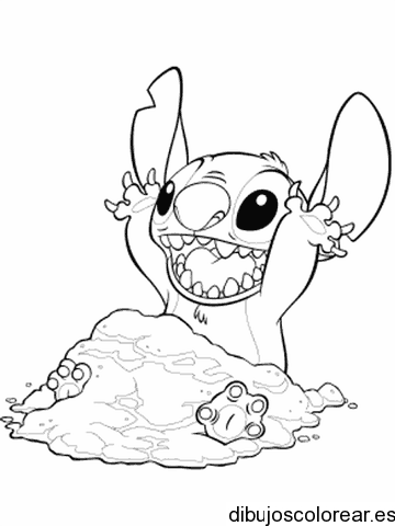 Dibujo de Stitch jugando