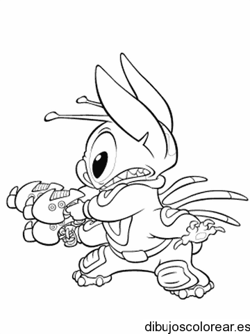 Dibujo de Stitch bailando