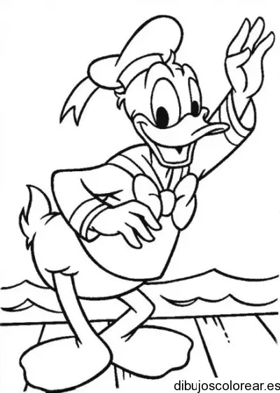 Dibujo del pato Donald saludando