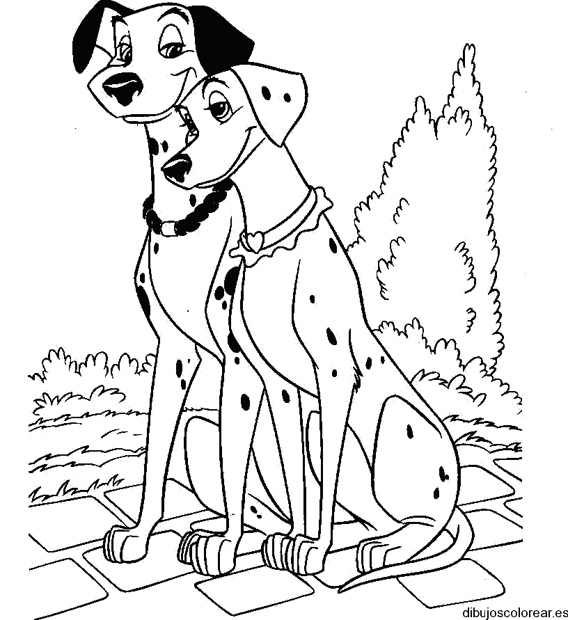 Dibujo de una pareja de dálmatas