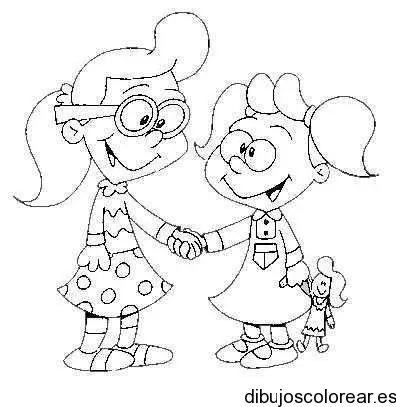 Dibujo de dos niñas