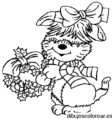 Dibujo de un perro en navidad