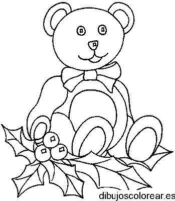 Dibujo de un oso navideño