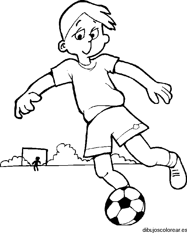 Dibujo de chico con pelota