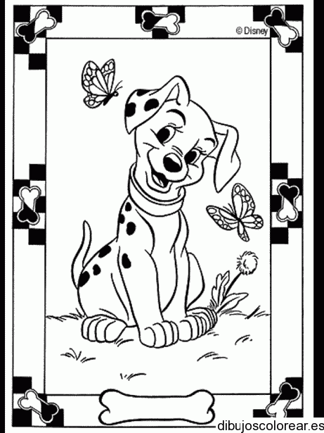Dibujo de un perro  dálmata en un marco