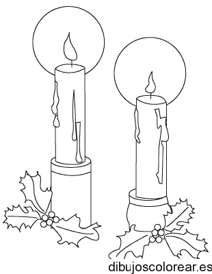 Dibujo de dos velas en navidad