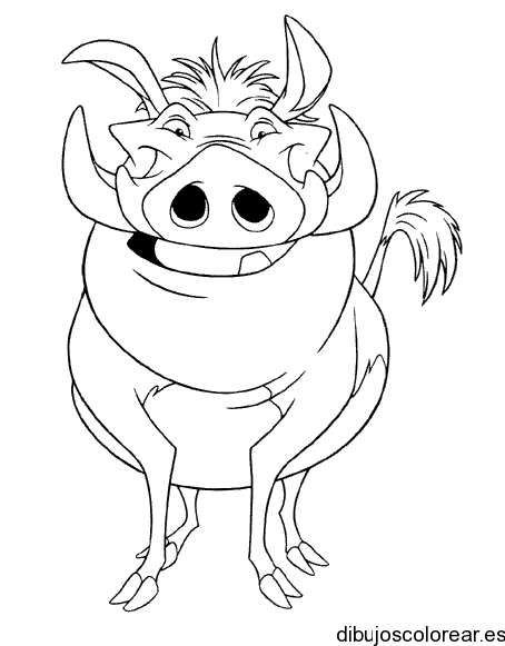 Dibujo de un feliz Pumba