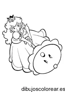 Dibujo de una princesa con una sombrilla