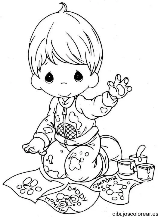 Dibujo de un niño pintando