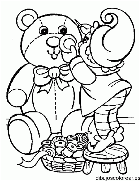 Dibujo de un duende y un oso