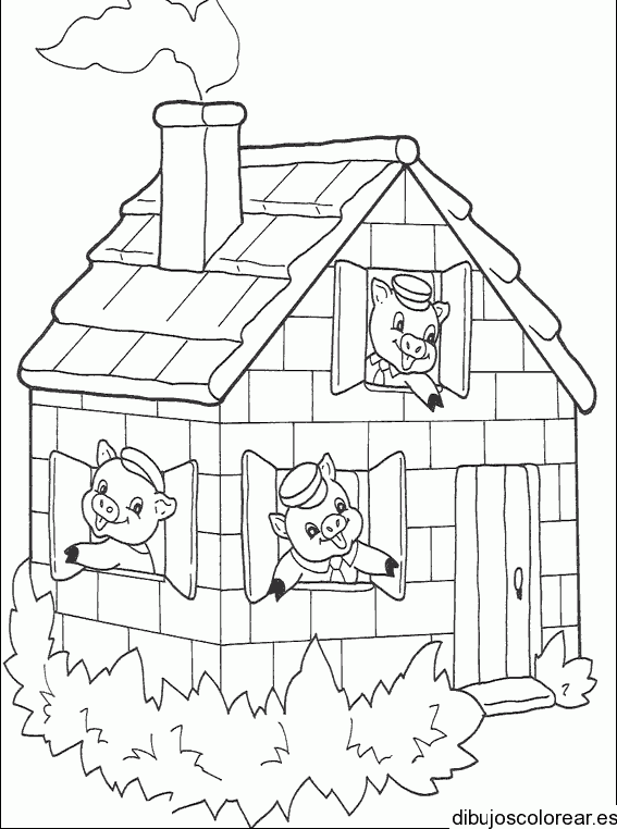 Dibujo de la casa de los tres cerditos 