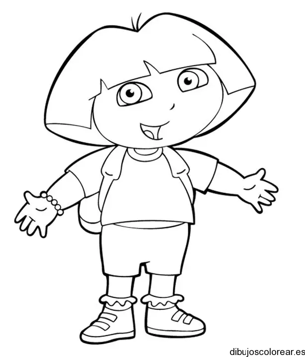 Dibujo de Dora La Exploradora con mochila