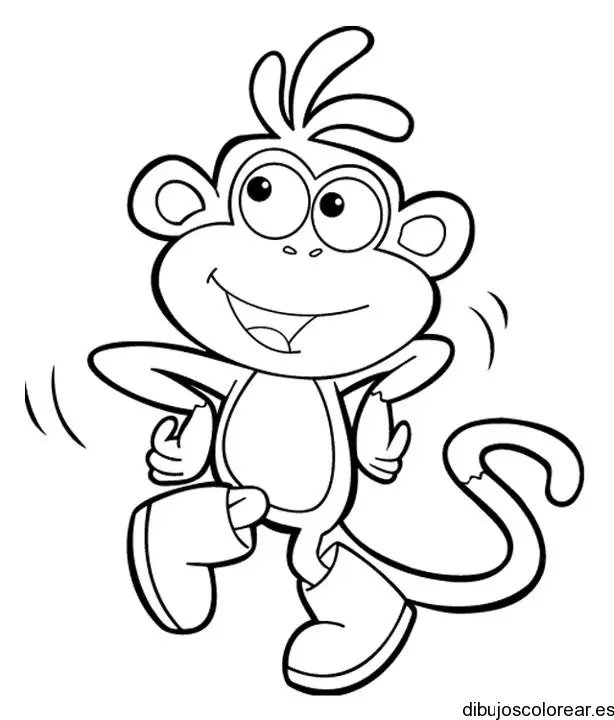 Dibujo de un pequeño mono bailando