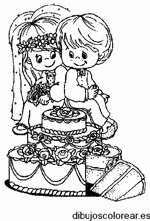 Dibujo de novios en su boda