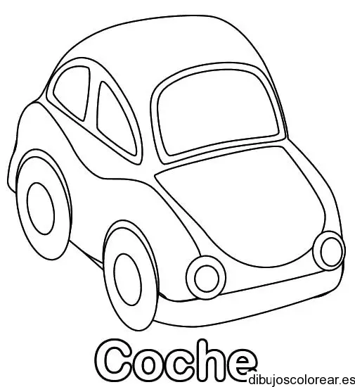 Dibujo de un cochecito con palabra Coche