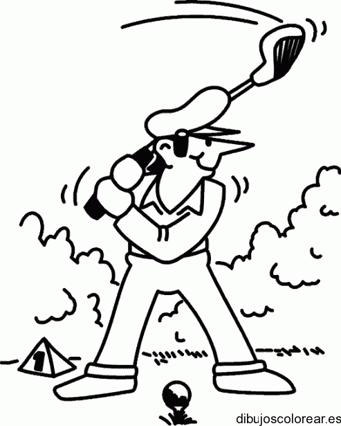 Dibujo de un hombre golfista