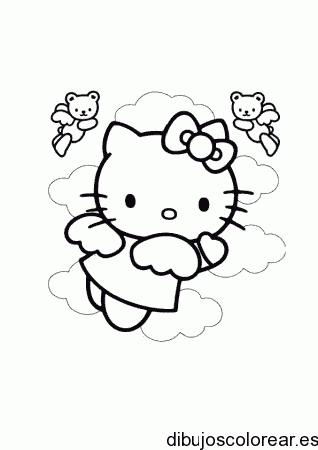 Dibujo de Hello Kitty como angelito