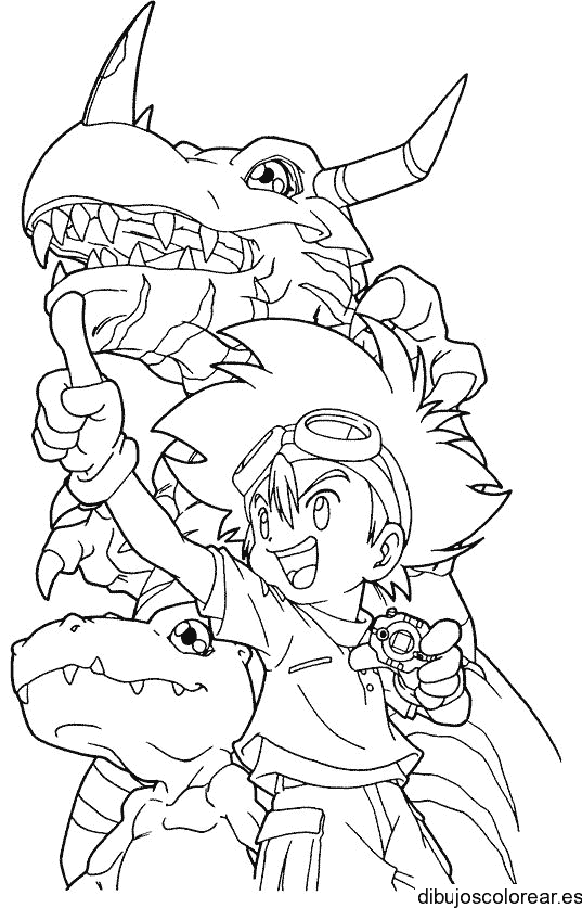 Dibujo de un dinosaurio de Digimón