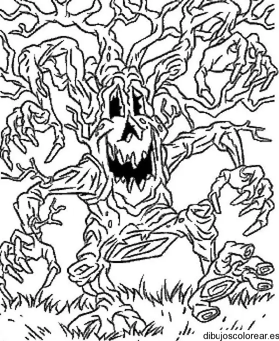Dibujo de un árbol embrujado 