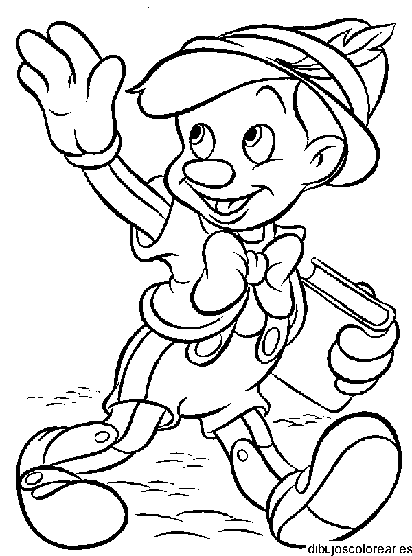 Dibujo de Pinocho saludando
