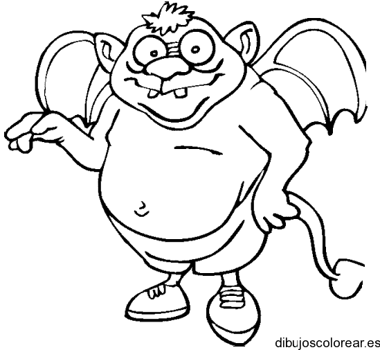Dibujo de un monstruo con zapatillas
