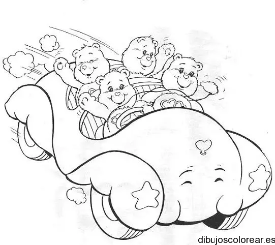 Dibujo de ositos cariñosos en coche