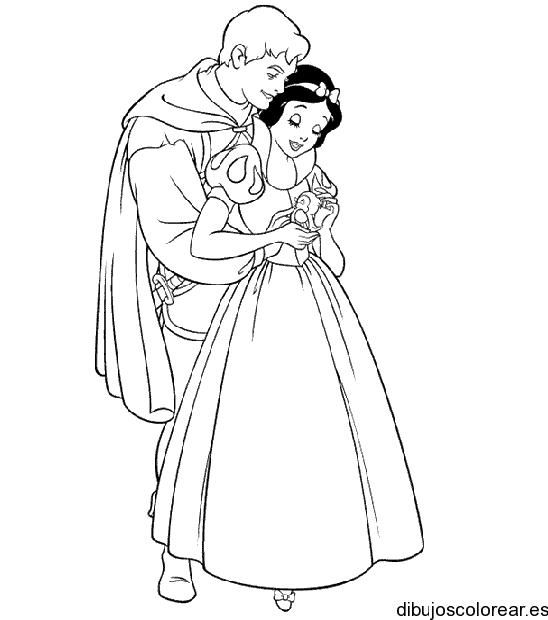 Dibujo de Blancanieves y su principe