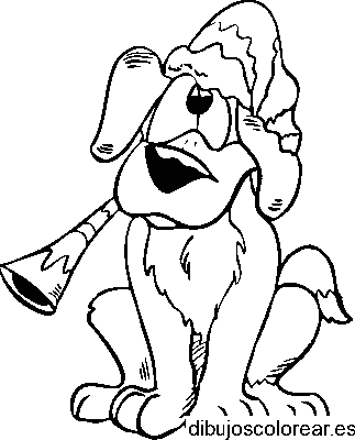 Dibujo de un perro con gorro 