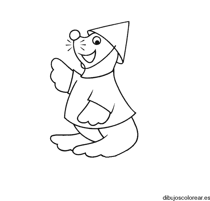Dibujo de una foca con sombrero
