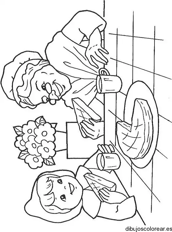 Dibujo de Caperucita Roja y su abuela 