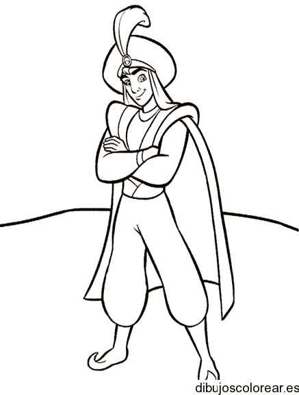 Dibujo de Aladin vestido de gala