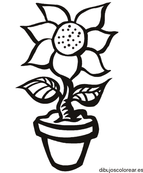 Dibujo de una flor en maceta