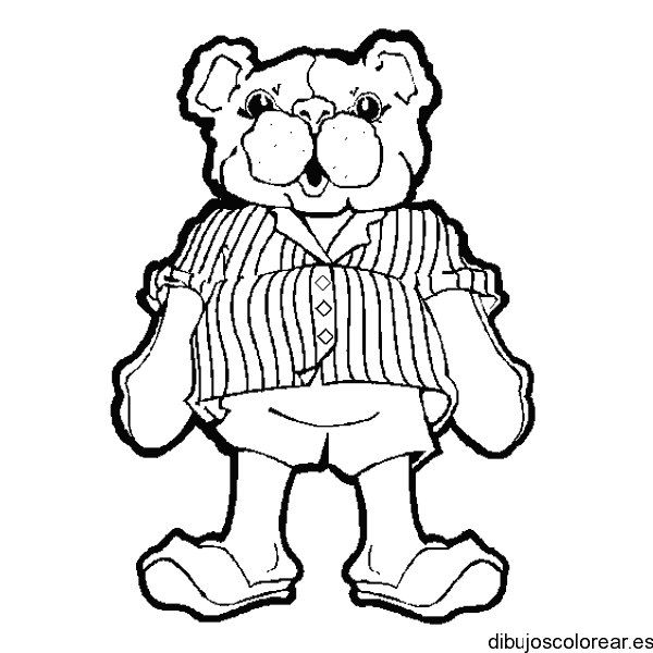 Dibujo de un oso con camisa 