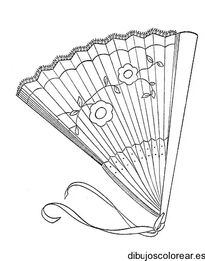 Dibujo de un abanico con flores