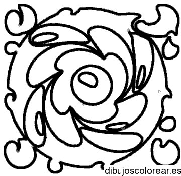 Dibujo de una rosa abstracta 