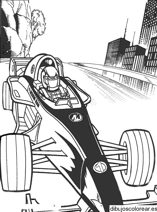 Dibujo de un coche por la autopista