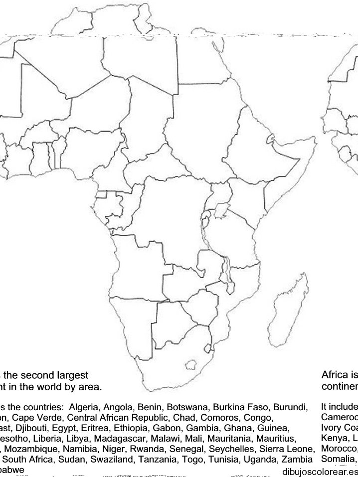Dibujo de un mapa de Africa