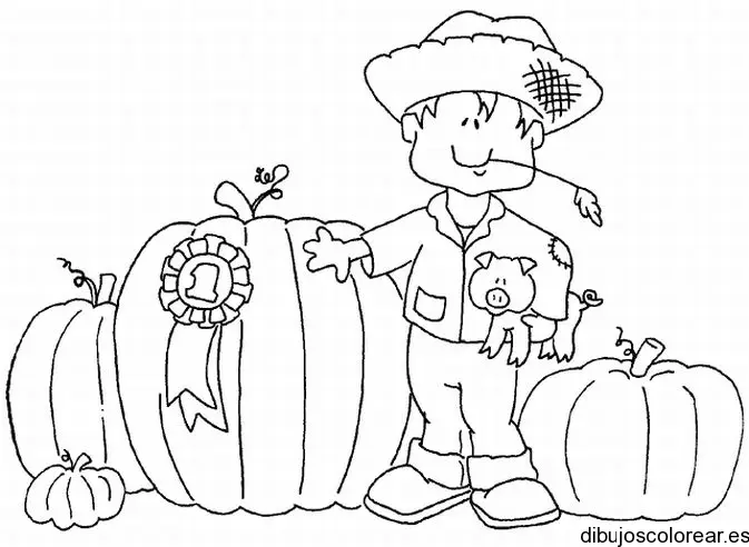 Dibujo de un pequeño agricultor