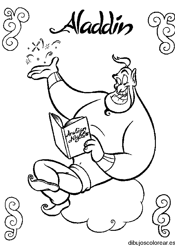 Dibujo del mago de Aladdin