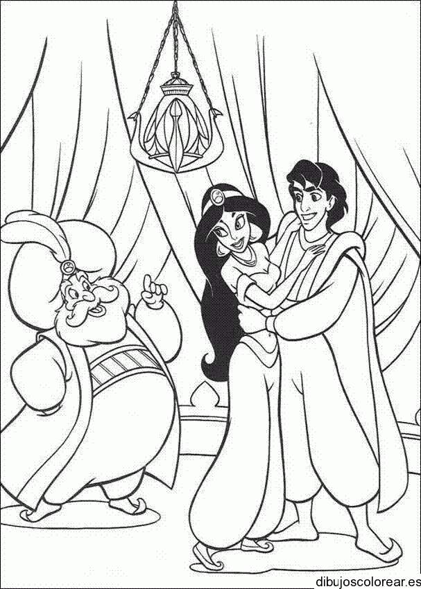 Dibujo Aladin y su novia