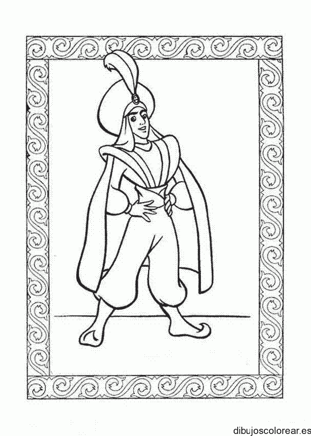 Dibujo de Aladin en un retrato