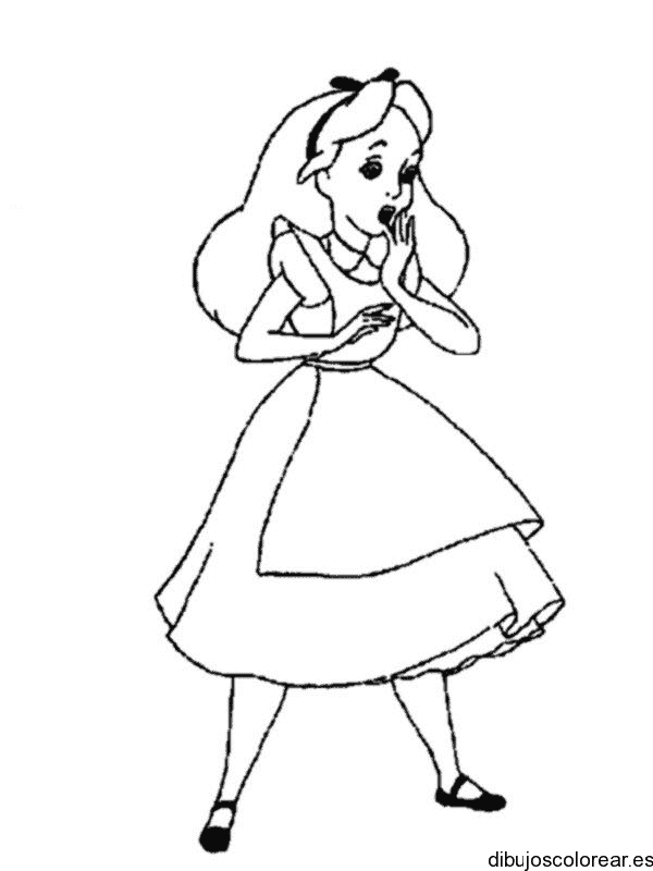 Dibujo de Alicia asustada