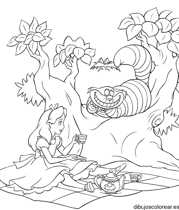 Dibujo de Alicia y el Gato